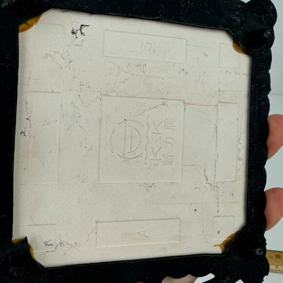 Vtg Florida Oranges White Ceramic Tile Cast Iron Trivet Tabletop Hanging Handle - Picture 7 of 12